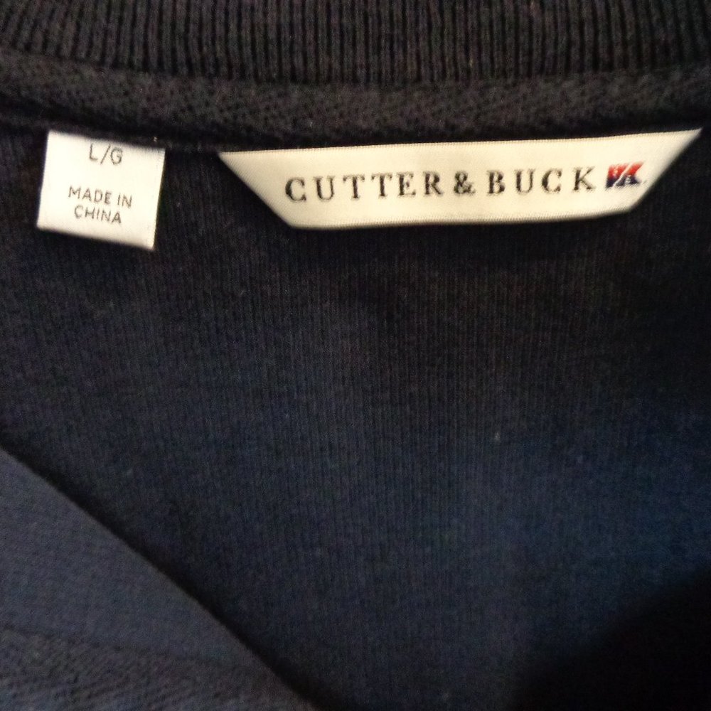 CUTTER & BUCK MEN'S SWEATER SZ L BLUE PULL OVER. - Picture 4 of 4